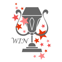 Trophy cup, award, vector icon in flat style. Simple winner symbol.