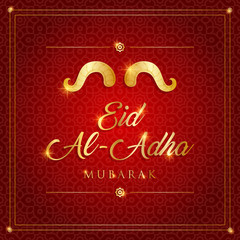islamic festival of sacrifice, eid-al-adha mubarak greeting card vector illustration
