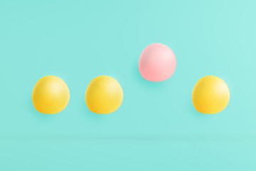 macarons on a blue background with pastels and pink highlights. The concept is differently harmonized in the object and used as a background on the web site.