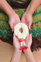 Thai traditional jasmine garland. symbol of Mother's day in thailand