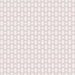 Vector seamless pattern with rounded shapes. Simple geometric background in soft pastel colors, pink & light gray. Modern pattern for decor, textile, invitations, children apparel, wedding decoration