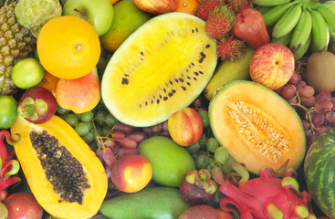 Tropical fruits background