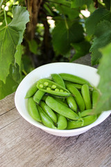Fresh green peas.