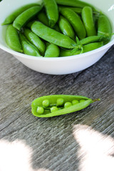 Fresh green peas.