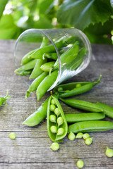 Fresh green peas.