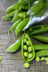 Fresh green peas.