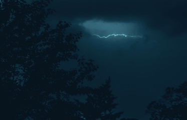 Fototapeta na wymiar Lightning in storm sky