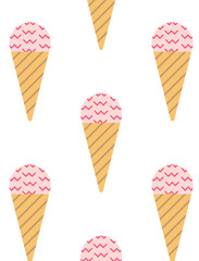 Pattern with ice cream in scandinavian style