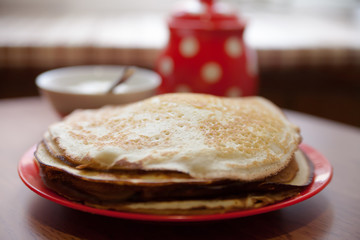 delicious pancakes on  plate
