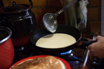 Traditional Russian pancakes on Carnival
