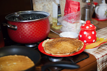 Russian pancakes on Carnival