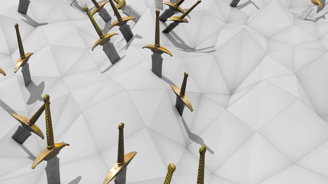 Computer generated, Medieval stone sword.	