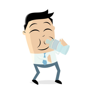 clipart of a man with a bottle of water
