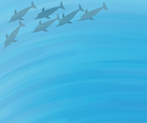 Dolphins swimming in the sea