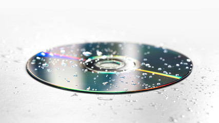 CD, DVD, BD (Blu-ray) Disc, Data Protection, Water Droplets on Surface