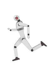 3d illustration of running robot