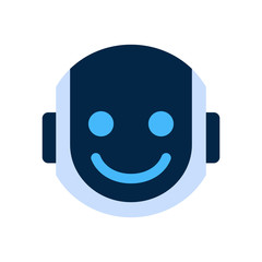 Robot Face Icon Smiling Face Emotion Robotic Emoji Vector Illustration