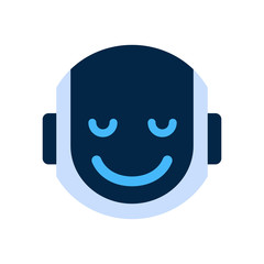 Robot Face Icon Smiling Face Emotion Robotic Emoji Vector Illustration