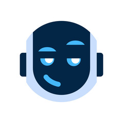 Robot Face Icon Smiling Face Emotion Robotic Emoji Vector Illustration