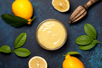 lemon curd in a glass bowl
