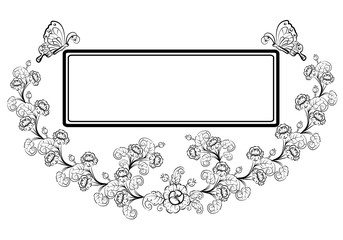 vintage flower, vector