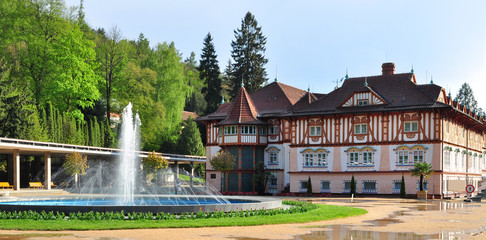Luhačovice spa traditional house architecture of Jurkovic style