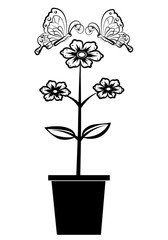 vintage flower, vector