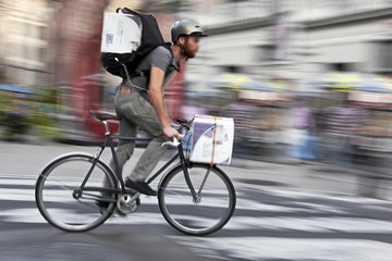Shipping with bicycle in the city delivery