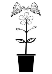 vintage flower, vector