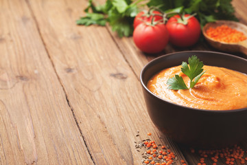Soup puree of red lentils