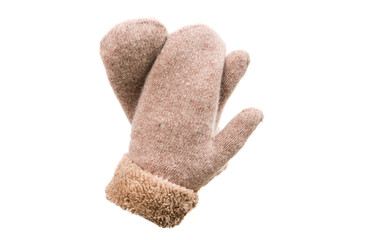 Warm mittens isolated