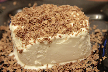 Chocolate Ice Cream And Hardered Chocolate Over