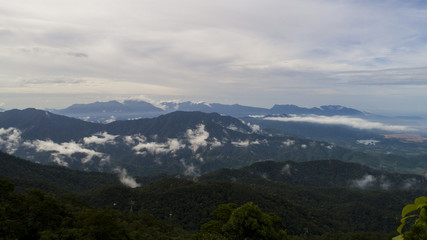 Mountains from the high Mountains from the high covered by evening clouds.