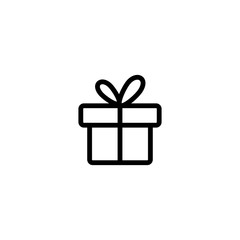 gift, giftbox, present, line black icon