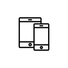 tablet, touchscreen, smartphone, laptop, icon line black