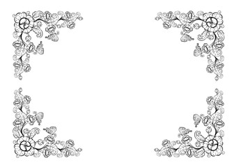 vintage flower, vector