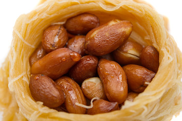 Baklava with nuts isolated