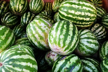 Ripe watermelons sold in the Bazaar