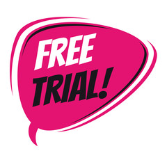 free trial retro speech bubble