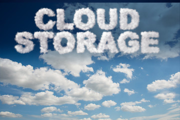 Naklejka na ściany i meble Cloud computing storage in IT concept