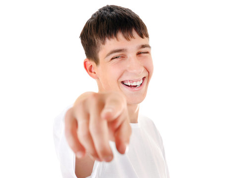 Teenager pointing at You