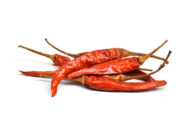 dried chilli isolated on white background