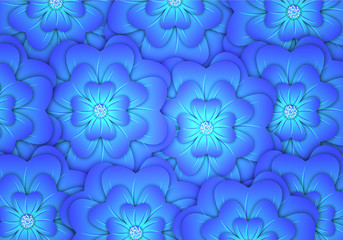 Fototapeta na wymiar Background with abstract blue flowers