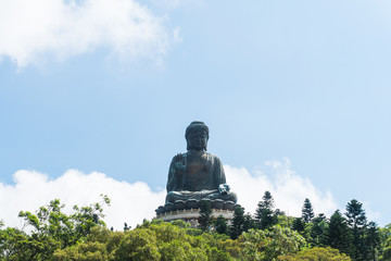 Fototapeta premium Tian tan buddha of po lin monastery in lantau island hongkong china
