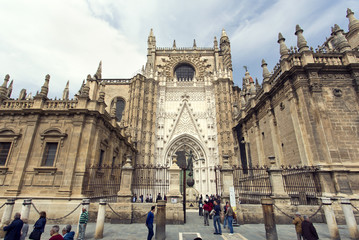 Naklejka premium The Cathedral of Saint Mary of the See in Seville