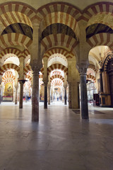 Inside the Grand Mosque Mezquita cathedral of Cordoba, Andalusia