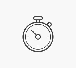 Simple Line of Clock Timer Vector Icon