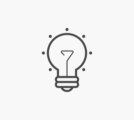 Simple Line of  Light Bulb Vector Icon