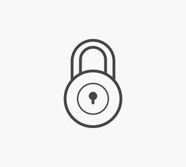 Simple Line of Secure Lock Vector Icon