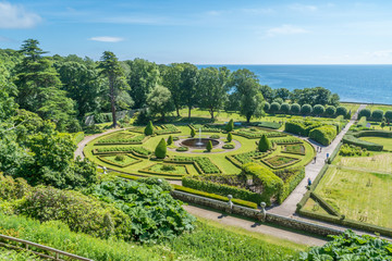 Dunrobin Castle in a sunny day, Sutherland county, Scotland.